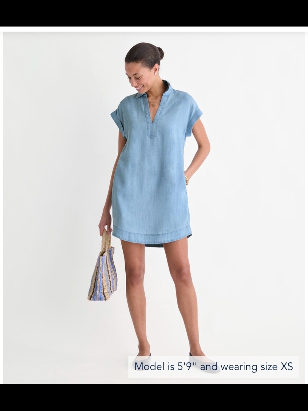 Vineyard Vines Light Blue Chambray V-Neck Swim Coverup
